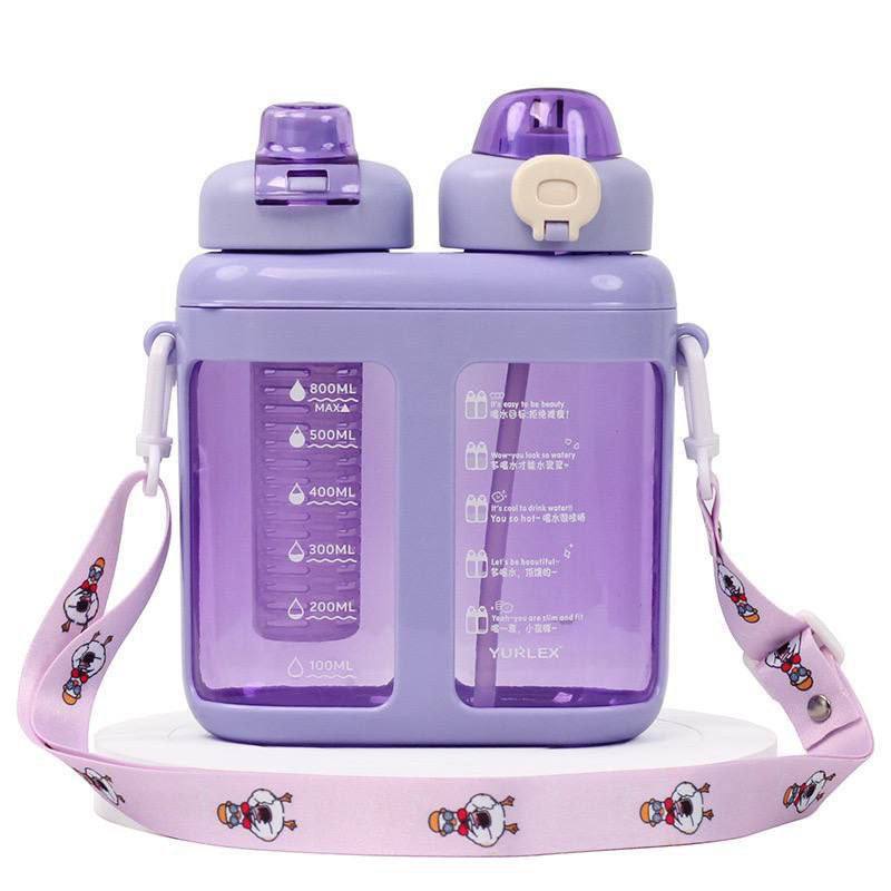 Detachable 2 compartment 1600ml water bottle