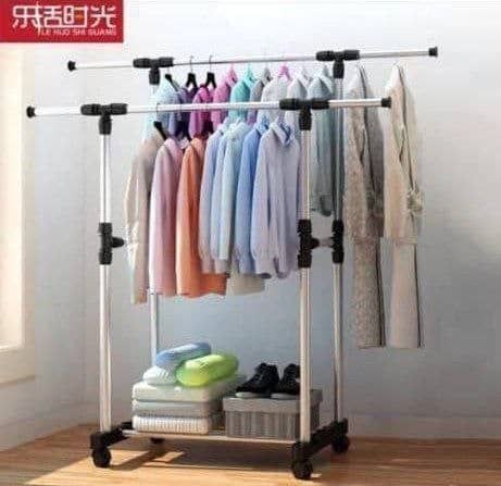Double Extendable Pole Cloth Hanger