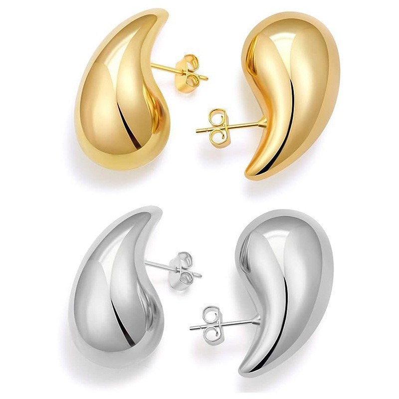 Gold plated teardrop earring